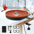 Heated Bird Bath for Outdoors for Winter, 3 Easy Ways to Mount Detachable Bird Bath Bowl, 75W Heated Bird Baths with Thermostatically Controlled for Garden Yard Patio Lawn, Terracotta by GESAIL