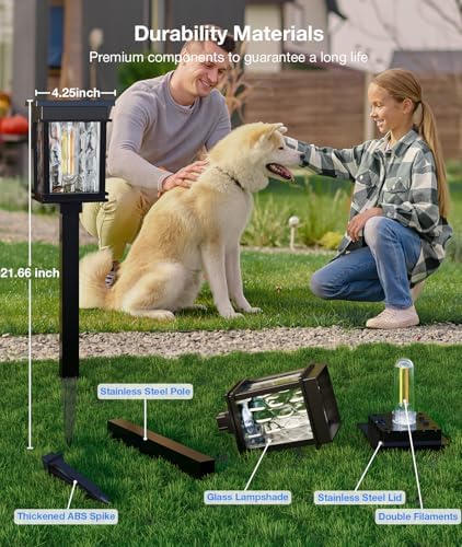 XMCOSY+ Solar Pathway Lights Outdoor, 6 Pack Solar Powered Garden Lights - Image 4