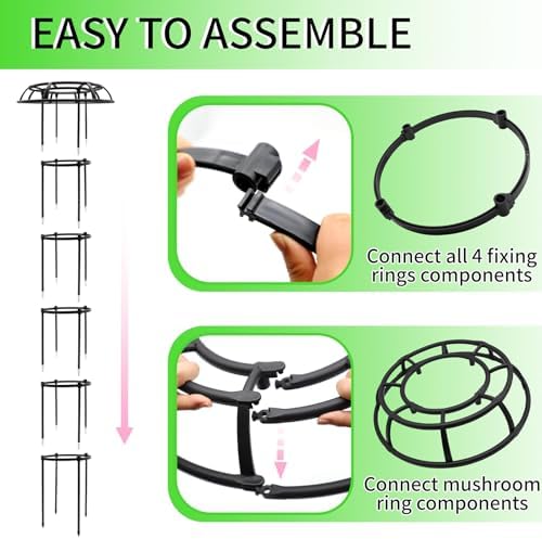 77-Inch Garden Trellis for Climbing Plants,Heavy-Duty Metal Obelisk with Mushroom Top,Stable Support for Potted Clematis,Tomato,Cucumber,Rose,Pea & Vine - Image 4