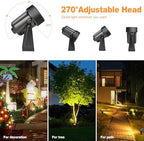 Outdoor Landscape Lighting Waterproof with 45.9FT Cable & built-in LED Light, Low Voltage 12W 1200LM Plug in Electric LED Spot Light 3000K Uplight with Transformer for Garden Yard Tree Path, Pack of 4 - Image 4