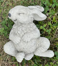 Giggling Laying on Back Rabbit Concrete Rabbit Garden Statue White Rabbit Figurine Stone Rabbit Memorial 1 by Unknown