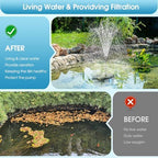 Antfraer Solar Pond Filter with Water Pump, 10W Solar Pond Pump with 6.6FT PVC Tubing/16.5FT Cord, Pond Filter Box for Outdoor Small Pond Waterfall Garden Bird Bath Water Clear - Image 6