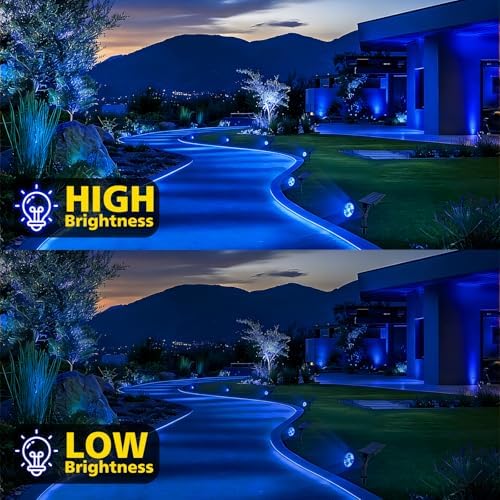 T-SUN Blue Solar Spot Lights Outdoor Waterproof, Solar Spotlights, 2 Pack - Image 5