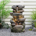 Sunlinua 29H Realistic Rock Cascading Outdoor Water Fountain with 4 Tiers - Image 6