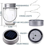 Outdoor Hanging Lanterns Solar Powered Mason Jar Lights with 30 LEDs Led String Lights for Wedding Garden Patio (Jars & Hangers Included) (20-Pack) - Image 6