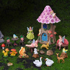 28Pcs Solar Fairy Garden House Resin Kit - Image 2