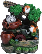 Srliya Resin Desktop Fountain Ornament, Simulate Rockery Waterfall Table Decoration with LED Light, for Home Office Garden Decor (US Plug 110V) - Image 4