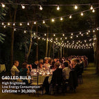 40 ft 25 Warm White G40 LED Outdoor String Light, Plug-in Globe Patio Light - Image 4