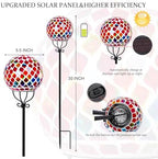 VCUTEKA Decorative Solar Garden Lights, 6" Mosaic Globe Outdoor Stake - Image 3