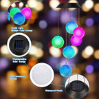 Solar Wind Chimes Color Changing,Crystal Ball Wind Chimes,Solar Powered Wind Chimes for Outside,LED Mobile Hanging Wind Chime,Outdoor Waterproof Wind Bell Light for Patio Yard Garden Home Decoration - Image 4