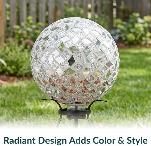 Sunnydaze 10" Mosaic Glass Gazing Ball for Garden, Globe for Outdoor Decor - Image 3
