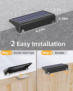 VOLISUN Solar Deck Lights 8 Pack, Warm White Glow LED Large Size Lamp, IP65 Waterproof Step Lights Outdoor for Deck, Step, Fence, Railing, Wall and Stairs (Black) - Image 5