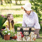 Apples Flowers Garden Tool Bag Tote for Men Women Multiple Pockets Wide Mouth Heavy Duty Waterproof Tool Organizer Bag for Outdoor Lawn Yard Portable Gardening Storage With Elasticbands - Image 5
