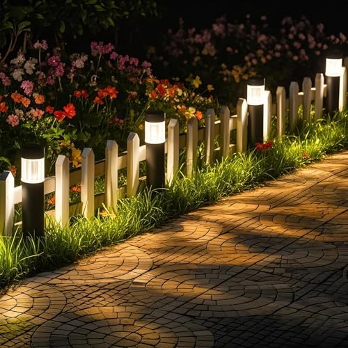 Sublume Solar Pathway Lights Outdoor, 4 Pack Large Metal Stainless Steel Solar Garden Lights, 3000K Brighter Outdoor Solar LED Lights for Yard, Path, Walkway, Driveway, Sidewalk, Landscape Lighting - Image 3