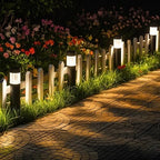 Sublume Solar Pathway Lights Outdoor, 4 Pack Large Metal Stainless Steel Solar Garden Lights, 3000K Brighter Outdoor Solar LED Lights for Yard, Path, Walkway, Driveway, Sidewalk, Landscape Lighting - Image 3