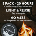 City Bonfires Portable Fire Pit - Mini Fire Pit, Table Top Firepit, No Wood, No Embers, 3-5 Hours of Burn Time - Food Safe for Smores - Lightweight, Emergency Heat, Camping Stove (5-Pack) - Image 2