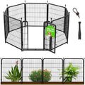 Getlay 36 in(H) Garden Fence With Gate, Wide Gate Low Threshold, 8 Panels Total 17.7 ft(L) Heavy Duty Iron Animal Barrier Fence For Yard, Suitable For Indoor Or Outdoor Dog Fencing,Garden Border Fence by Getlaygardenfence