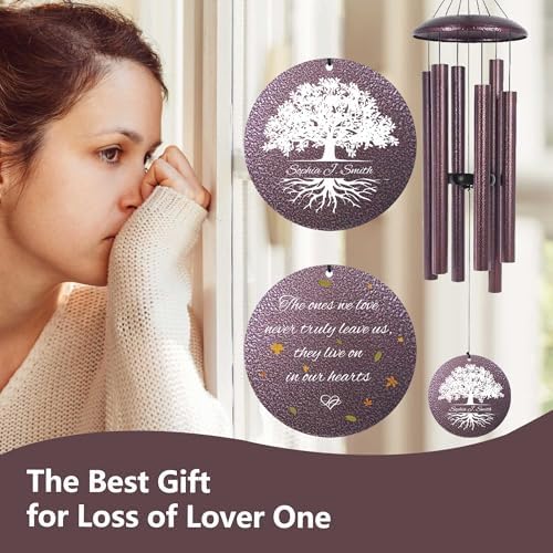 ASTARIN Memorial Wind Chimes Personalized, Sympathy Gifts for Loss of Loved One Mother Father, in Memory of Loved One Bereavement Gift for Condolence, Deep Tone Windchime - Image 2
