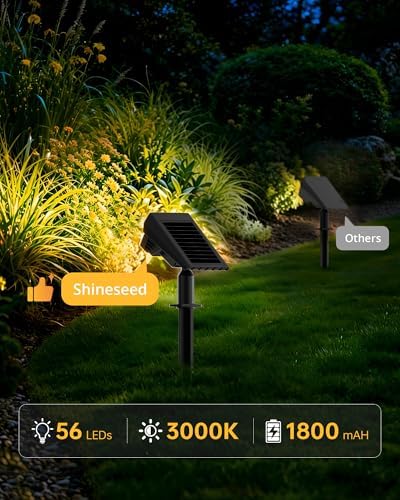 Solar Lights Outdoor Waterproof IP65, 56 LED 3 Lighting Modes Solar Spot Lights Outdoor, Solar Powered Landscape Lighting for Yard Pathway Garden, 4 Pack (Warm White) - Image 4