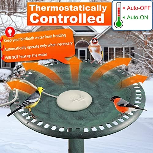 Viajero Bird Bath Deicer for Outdoors in Winter, 70 Watts Birdbath De-icer 2023 Upgraded Full-Covered Aluminum Water Heated Heater Thermostatically Controlled with Auto Shut Off for Patio Yard - Image 3