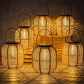 VIHOSE 6 Pack Solar Lantern Outdoor Waterproof Rattan, Round by VIHOSE