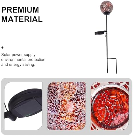 Milisten Waterproof Solar Garden Yard Light, Outdoor Glass Ball Ground Insert Lamp for Patio Landscape Decor, Solar Mosaic Courtyard Light with 18-Color Options - Image 3