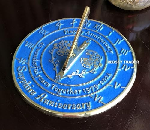 45th Anniversary Sundial Wedding Memorial Gift for Love Ones 8 inches Home and Garden Decor - Image 2