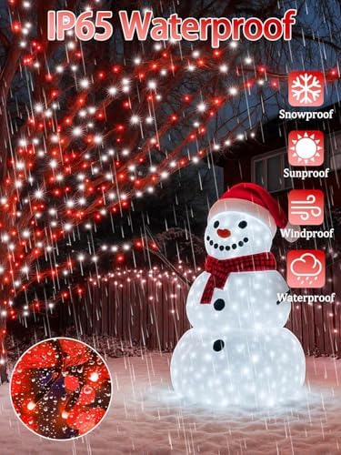 Solar Christmas Lights Outdoor, 4 Pack Solar String Lights Red and White - Image 2