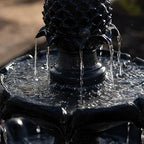 XBrand 44" H Fiberglass/Resin 2-Tier Solar Water Fountain w/Solar Panel and Auto-Shut Off Pump, Solar Garden Fountain, Tall Outdoor Fountain, Two Tiered Birdbath Fountain, Black - Image 5