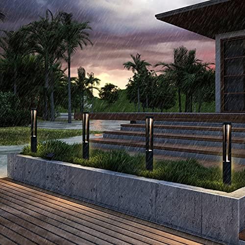 Round Black LED Garden Aluminum Light, Decorative Outdoor Bollard Light for Garden, Pathway, and Driveway - Image 5