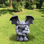 Gargoyle Gothic Statue, Polyresin Yard Flower Decor Sculpture, Indoor Outdoor Office Lawn Desktop Decorations (Hug Knees) - Image 7