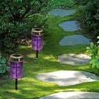 Poceacles Cross Solar Lights Pack of 8 Waterproof Solar Garden Lights Cemetery Solar Outdoor Lights Outdoor Stake Automatic Solar Lantern for Cemetery Grave Decoration, Cross Galaxy Violet - Image 4