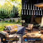 EXF Solar Meteor Shower Lights 16 Tubes Christmas Lights Outdoor Cool White - Image 4