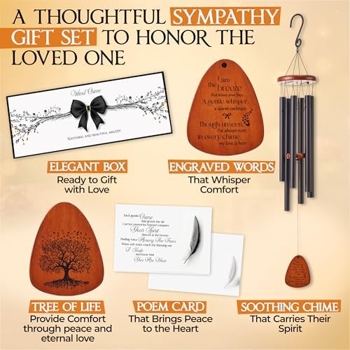 32 Inch Memorial Wind Chimes for Loss of Loved One, in Memory Sympathy Gift - Image 4