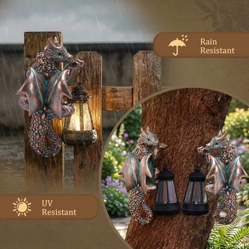 Solar Dragon Tree Decor Outdoor, Hanging Dragon Statue with Lantern - Image 5