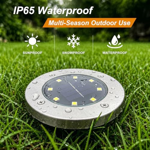 DUUDO 4.6in Solar Lights Outdoor, Solar Garden Outdoor Waterproof Pathway Lights Bright In-Ground Light Outdoor Lighting Decor for Lawn, Patio, Yard, Driveway, Step and Walkway White Light 16pack - Image 4