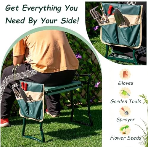 Garden Kneeler Seat,Folding Stool with Handles,Thick EVA Foam Pad - Image 7