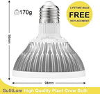 Grow Light Bulbs for Indoor Plants Full Spectrum, LED Grow Light Bulb 18W(180W Equivalent) 3500K Warm Light,PAR30 E26 Base for Regular Lamps,High PPFD for Plant Growing and Seed Starting，2 Pack. - Image 6
