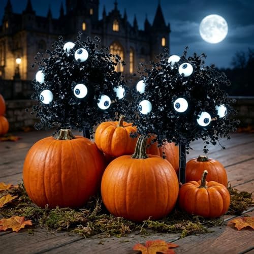 Outdoor Artificial Flowers Fake Plants, Artificial Topiary Balls with Ground Spikes, UV Resistant, Mix 4 Colors, 2 Pack, 20 inch, Garden Porch Patio Gravesite Indoor Decor (2 PCS Black) - Image 3