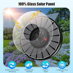 Solar Fountain Work On Cloudy Day,Solar Water Bird Bath Fountain with Faster Conversion Glass Solar Panel and Power Indicator,Built-in 2000mAh Battery,Outdoor Garden Decor(Black Panel) - Image 3