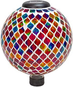 Sunnydaze 9” H Bronze Steel Gazing Ball Stand for 10” or 12” Garden Gazing Globes and Summer Trellis 10” Glass Solar Gazing Ball for Garden - Image 2