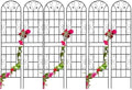 6 Pack Metal Garden Trellis 86.7" Tall Outdoor Climbing Plant Support for Roses, Flowers, Rustproof Durable Black Galvanized Tube, Lawn Garden Fence Decor Screen, 86.7" H by Sybrioka