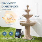 Outdoor Solar Water Fountain,3-Tier Italian Garden Waterfall Fountain - Image 2
