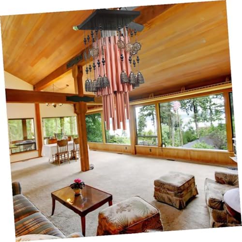 Mikikit 1pc Elegant Bronze Copper Bell Wind Chime for Home and Outdoor Decoration Multi-Tube Design for Patio Garden and Balcony Ornaments - Image 5