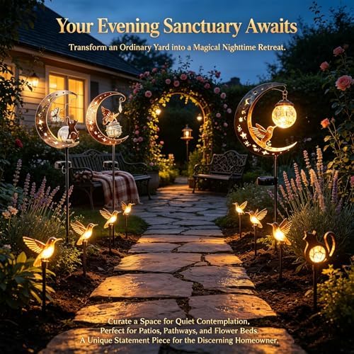 Solar Hummingbird Lights for Outside Garden Decor Stake Lamp Outdoor Gift - Image 6