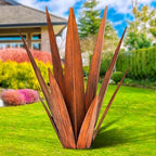 KODIBO 24" Metal Agave Plant Outdoor Decor, Large Garden Sculpture, Rusty by KODIBO
