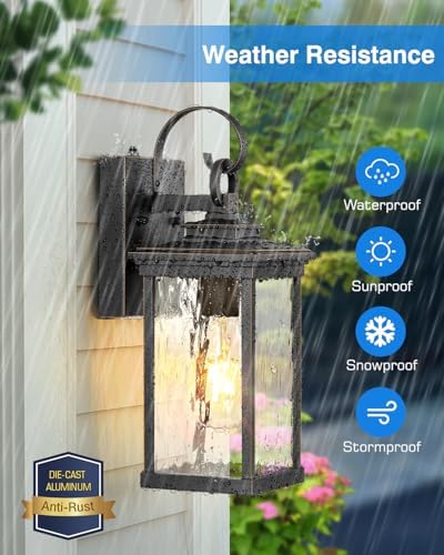 VIANIS Black Outdoor Wall Sconce, Waterproof Anti-Rust Outdoor Wall Lights - Image 5