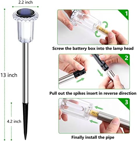 15 Pack Solar Lights Outdoor Waterproof Pathway Lights, Warm White - Image 5