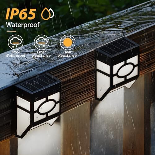 Otdair Solar Deck Lights Outdoor, 2 Modes Decorative Solar Fence Lights with RGB 7 Colors & Cold White, IP65 Waterproof Garden Decor for Yard, Patio, Front Door, Post, Landscape 8 Pack - Image 3