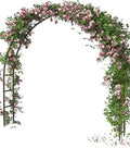 Queension Metal Arch Backdrop Stand 7Ft Wide 7.7Ft High, Wedding Arch Frame for Wedding Decorations, Balloon Arch Stand with Base for Ceremony, Outdoor Garden Arch Trellis for Climbing Plants, Black by Queension